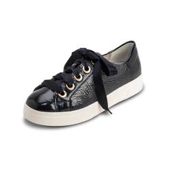 VITAFORM Damen Sneaker aus italienischem Hirschleder - Brautsneaker Lackleder - Extra Bequeme Damen Schuhe blau 39 von VITAFORM