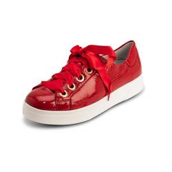 VITAFORM Damen Sneaker aus italienischem Hirschleder - Brautsneaker Lackleder - Extra Bequeme Damen Schuhe rot 39 von VITAFORM