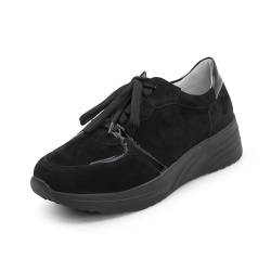 VITAFORM Extra Bequeme Damen Schuhe - Sneaker Damen Leder - Damen Sneaker aus italienischem Leder schwarz 41 von VITAFORM