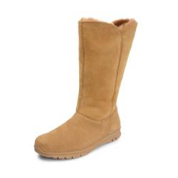 VITAFORM Lammfell Boots Damen – Gefütterte Stiefel für Damen – Rutschhemmend, Leicht und besonders Warm beige/taupe 36 von VITAFORM