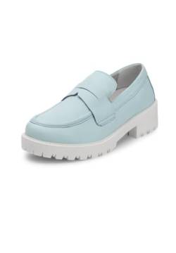 VITAFORM Loafer Damen Leder Weite H - Bequeme und Elegante Damen Schuhe - Leichte Slipper aus italienischem Hirschleder blau 39 von VITAFORM