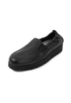 VITAFORM Loafer Damen Leder Weite H - Bequeme und Elegante Damen Schuhe - Leichte Slipper aus italienischem Hirschleder schwarz 37 von VITAFORM