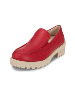 VITAFORM Loafer Damen Leder Weite H - Bequeme und Elegante Damen Schuhe - Leichte Slipper aus italienischem Nappaleder rot 41 von VITAFORM
