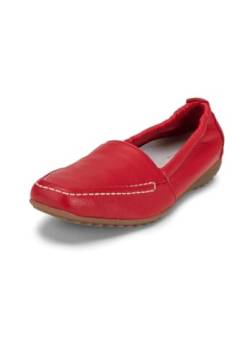VITAFORM Mokassins Damen Leder Weite H - Bequeme und Elegante Damen Schuhe - Leichte Slipper aus italienischem Hirschleder rot 40 von VITAFORM