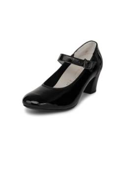 VITAFORM Pumps Weite H - Pumps Damen Elegant mit Riemchen - Weiches Lack-Leder aus Italien - Absatzschuhe Damen schwarz 40 von VITAFORM