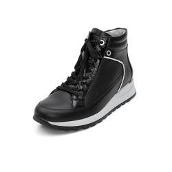 VITAFORM Sneaker Damen Leder - Bequeme Damen Schuhe - Damen Sneaker aus italienischem Leder schwarz 36 von VITAFORM