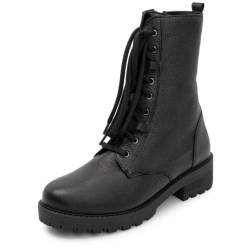 VITAFORM Stiefel Damen Flach - Feinstes Hirschleder aus Italien - Leicht und Anschmiegsam - Perfekter Schuh für Herbst und Winter schwarz 38 von VITAFORM