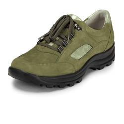 VITAFORM Wanderschuhe Damen Nubukleder – Wasserabweisende Trekkinghalbschuhe – Trekkingschuhe mit austauschbarem Luftpolsterfußbett – Hikking-Schuhe mit stabilen Halt – Khaki Größe 39 von VITAFORM