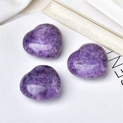 VITINNO Natürlicher Kristallquarz, Schmuck, Edelsteine, Herz, Reiki-Anhänger, Halskette, DIY, Heimdekoration, Kunsthandwerk, Geschenk (Color : Lepidolite, Size : Pendant) von VITINNO