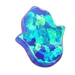 VITINNO Natürlicher Opal-Kristall, geschnitzte Hand, Fatima-Palme, Glücksperle, Traum, Reiki, DIY-Schmuck, Zubehör, Basteldekoration (Color : Blue, Size : 8x10x2.5mm-1PC) von VITINNO