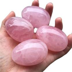VITINNO Natürlicher rosa Rosenquarz-Kristall-Eierball, magische Kugel, Kegel-Übungsstein (Size : M 40x30mm) von VITINNO