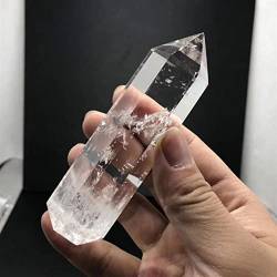 VITINNO Wunderschöner, klarer, hochtemperaturgeschmolzener Schmelzkristall, Quarzspitze, sechseckiger Obelisk-Zauberstab, Probe, Reiki-Dekoration (Size : 5-6cm) von VITINNO