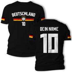 Deutschland T-Shirt Fussball WM EM Name & Zahl Trikot Geschenk Idee Kurzarm Tshirt von VIVA WERBUNG