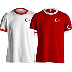 T-Shirt mit Türkei Türkiye Flagge Fussball WM EM Name & Nr. Trikot Geschenk Idee für Frauen und Herren Tshirt von VIVA WERBUNG