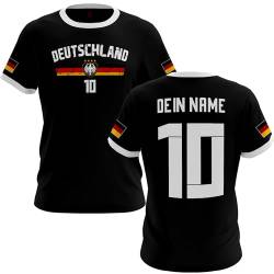 VIVA WERBUNG Deutschland T-Shirt WM EM Fussball Name & Zahl Trikot Geschenk Idee Tshirt, Schwarz, Weiß, S von VIVA WERBUNG