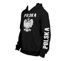 Viva Werbung Polska Hoodie Polen Pulli Pullover Adler hochwertige Verarbeitung Fußball (Schwarz) Schwarz Schwarz von VIVA WERBUNG