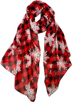 VIVIAN & VINCENT als Geschenk verpackte, weiche, leichte, durchsichtige Herbst-/Winter-Weihnachtsdecke für Frauen, gemütlich für Mädchen und Teenager, Plaid Schneeflocke Rot, Einheitsgröße von VIVIAN & VINCENT