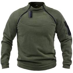 VIVICOLOR Military Combat Fleece Pullover Jacke Herren Tactical Army Top Trainingsanzug Vintage Outdoor Fleece Sweatshirt von VIVICOLOR