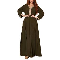 VIVICOLOR Naher Osten Kleider für Frauen Elegantes Dubai Abend Kaftan Kleid Damen Islamische Stickerei Arabisches Abaya Kleid von VIVICOLOR