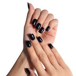 120 Stück Falsche Fingernägel Künstliche Nägel Nägel Zum Aufkleben Schwarz Farbe Nägel Tips für Mädchen und Frauen von VIVID STELLA