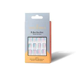 Vivid Stella Rainbow Drücken Sie auf den Nägeln Glitzer Glänzende französische künstliche Nägel Nail Art Sticker Farbverlauf Maniküre Tipps Nail Art Dekoration von VIVID STELLA