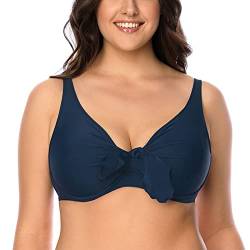 VIVISENCE Bikini BH Dame Bademode Bikinioberteil Musterlos Setteil EU 3202, Dunkelblau,75H von VIVISENCE