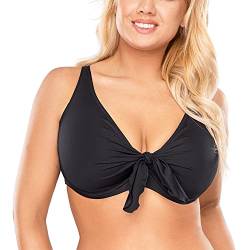 VIVISENCE Bikini BH Dame Bademode Bikinioberteil Musterlos Setteil EU 3202, Schwarz,75D von VIVISENCE