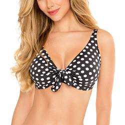 VIVISENCE Bikini BH Dame Bademode Soft Cups Gestreift Regulierbar EU 3203, Gepunktet,75G von VIVISENCE