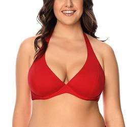 VIVISENCE Bikini BH Dame Bademode Soft Musterlos 3215, Rot,95D von VIVISENCE