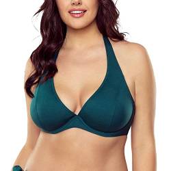 VIVISENCE Dame Bikini BH Oberteil Soft Musterlos Bademode Strandmode 3215, Grün,95D von VIVISENCE