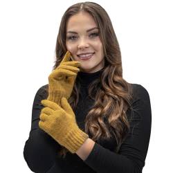VIVISENCE Damen Handschuhe Winter Warm Winterhandschuhe Accecoires 7014R, Dunkelgelb,Einheitsgröße von VIVISENCE