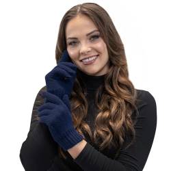 VIVISENCE Damen Handschuhe Winter Warm Winterhandschuhe Accecoires 7014R, Marineblau,Einheitsgröße von VIVISENCE