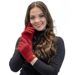 VIVISENCE Damen Handschuhe Winter Warm Winterhandschuhe Accecoires 7014R, Rot,Einheitsgröße von VIVISENCE