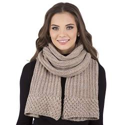 VIVISENCE Damen Winter Schal Warm Und Bequem Halsbedeckung Für Herbst Und Winter Warm Dick Schal, Klassisch Winterschal Für Frauen, Hergestellt In Der EU, Beige von VIVISENCE