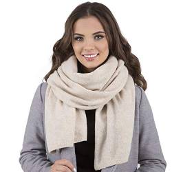 VIVISENCE Damen Winter Schal Warm Und Gemütlich Halsbedeckung An Winter Und Herbst Warm Dick Schal, Klassisch Winterschal Für Frauen, Hergestellt In EU, Beige von VIVISENCE