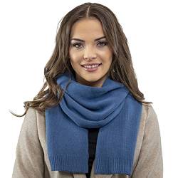 VIVISENCE Damen Winter Schal Warm Und Gemütlich Halsbedeckung An Winter Und Herbst Warm Dick Schal, Klassisch Winterschal Für Frauen, Hergestellt In EU, Blau von VIVISENCE