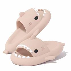 VIYEAR Cloud Shark Slides Slippers, Shark Slippers, Summer SlippersSchnell trocknende Sommerduschsandalen, rutschfeste und weiche, niedliche Cartoon-Hai-Duschhausschuhe rosa 36/37 von VIYEAR