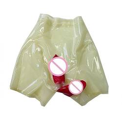 VIYOLI Latex-Gummi-Höschen mit 2 Hüllen-Gummi-Shorts mit hoher Taille, 0,4 mm, transparent, XXL von VIYOLI