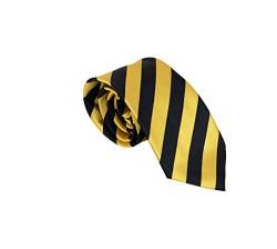 VIZENZO Moderne Herren-Krawatte - Originelle Geschenke für Männer - wählbare Produkte von höchster Qualität Schmale Krawatte mit gelbem und dunkelblauem Streifendruck., Gelb; Dunkelblau, estándar von VIZENZO