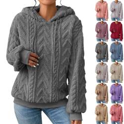 VJGOAL Amazon Deals Clearance Pullover Damen Lang Damen Rollkragenshirt Schwarz Street Dance Damen Fleecejacke Beige Langarm Damen Elegant Pullover Damen Schwarz Black Friday Tools Dunkel Grau 3XL von VJGOAL