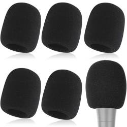 5 Packs Schaumstoff-Mikrofonabdeckung, Schwarzer Handmikrofon-Windschutz Mikrofon op Grade Schaumstoffabdeckung für Headset-Mikrofon drahtlose Mikrofone von VJUYSW