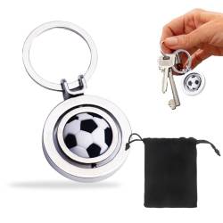 VJUYSW Fußball Schlüsselanhänger, Metall Drehendes 3D Sport Keychain, Minifußball Schlüsselbund, Fußball Team Geschenk, für Erwachsene und Kinder Geburtstagsgeschenk von VJUYSW