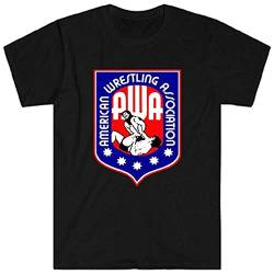 American Wrestling Association Awa Black T-Shirt Printed Tee Graphic Top for Men Shirt 3XL von VKEID
