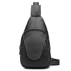 Brusttasche für Herren Herren Brusttasche Umhängetasche Erste Schicht Rindsleder Messenger Bag Sport Freizeit Outdoor Brusttasche für Sport Arbeit Radfahren Reisen von VKEID