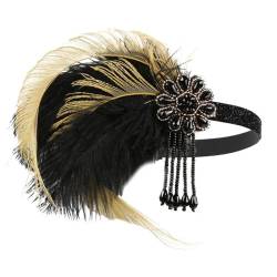 Fascinator Hüte für Frauen Bankett Party Mode Accessoires Kopfschmuck Weibliche Feder Haarbänder Stirnbänder (Color : 2, Size : One size) von VKEID