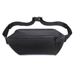 Herren Gürteltaschen Outdoor Casual Hüfttasche Herren Single Shoulder Umhängetasche Multifunktionale wasserdichte Brusttasche (Color : Black, Size : 38x15x7cm) von VKEID