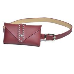 Mini-Gürteltasche für Frauen Mode Damen Gürtel Gürtel Hundert Stereoskopische Nieten Inlay Bag Gürtel Damen Crossbody Gürtel Gürteltasche (Color : Red, Size : One Size) von VKEID