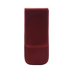 VKEID Federmäppchen aus Leder Leder-Stiftetui, 3-teilig, handgefertigt, Schublade, Studenten-Stift-Organizer, kreatives Geschenk (Color : Wine red, Size : 16.5x7x3cm) von VKEID