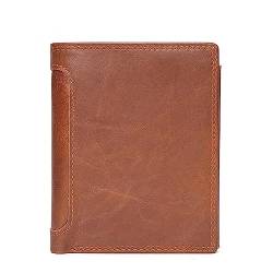 VKEID Geldbörsen Herren-Geldbörse, RFID-Kurzkupplung, Münzgeldbörse, Business-Leder-Herrentasche Herren-Geldbörse (Color : Brown, Size : 13x10x2cm) von VKEID