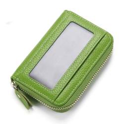 VKEID Kreditkartenhalter Brieftasche Leder-Organza-Kartenetui, Anti-Diebstahl-Bürste, RFID-Geldbörse for Herren, Multi-Kartenhalter (Color : Green, Size : 12x8x2.5cm) von VKEID
